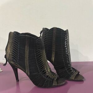 Elegant Elie Tahari  Black and Gold Women's Heeled Ankle Boots